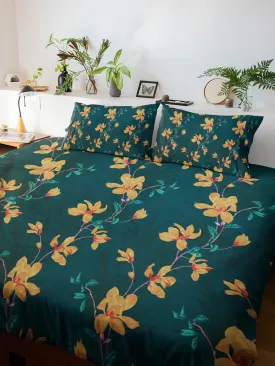 Alibaba Family Bedsheet with Pillow Cover - Cotton Mix & Floral Print - ₹550/-