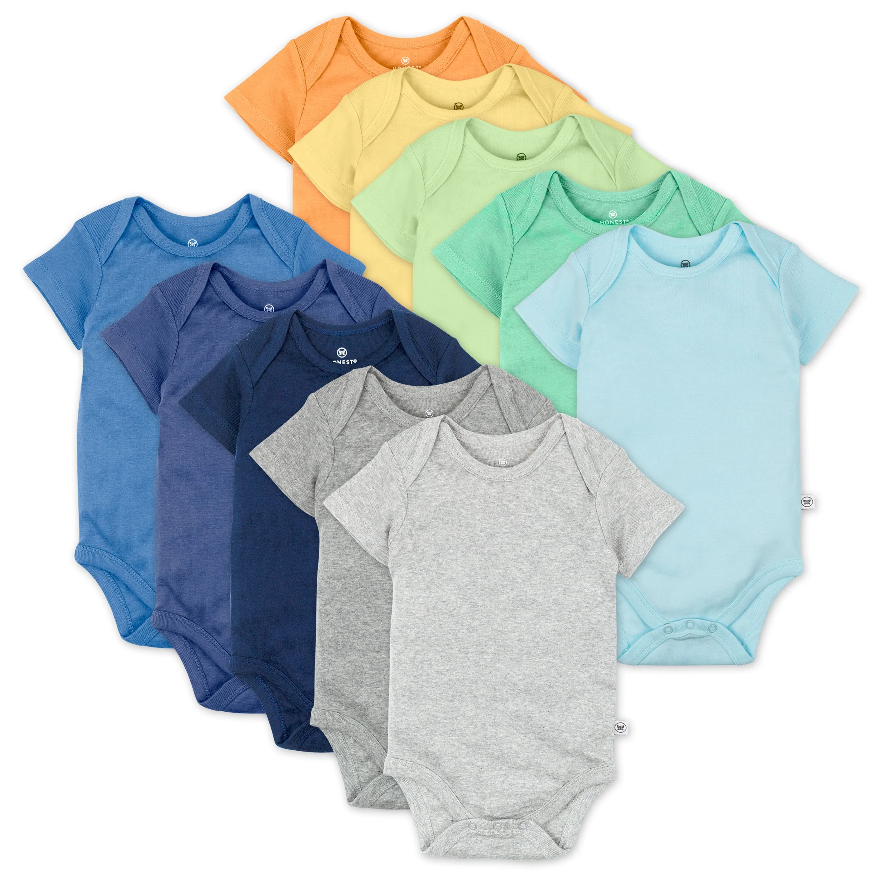 10-Pack Organic Cotton Short Sleeve Bodysuits