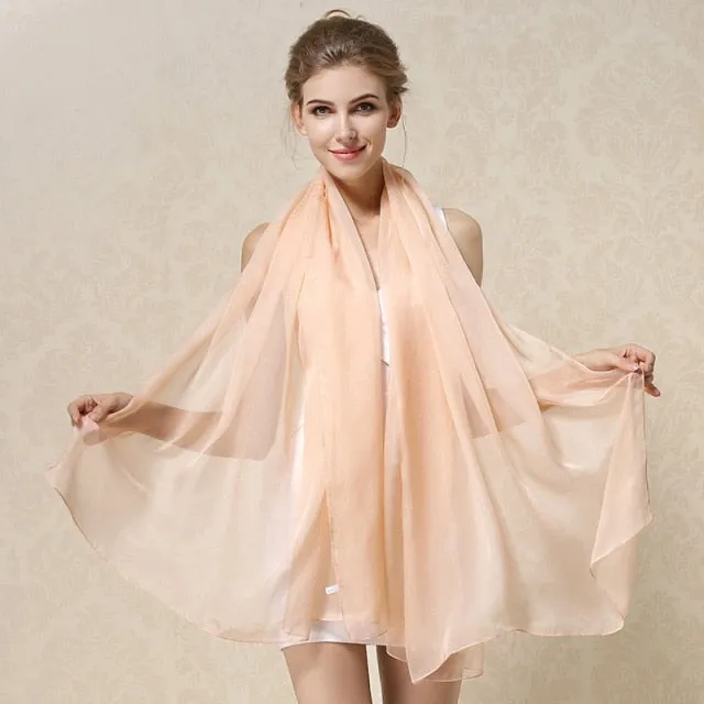 100% Natural Silk Solid Color Plus Size Shawls