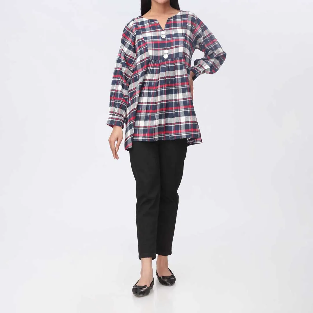 1PC- Flannel Checkered Top PW3278