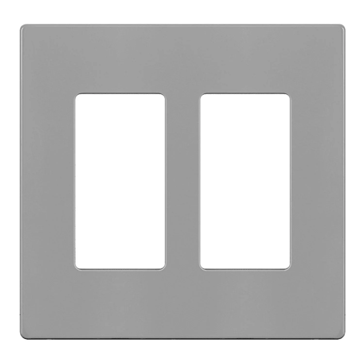 2-Gang Decorator Rocker Screwless Wall Plate Gray