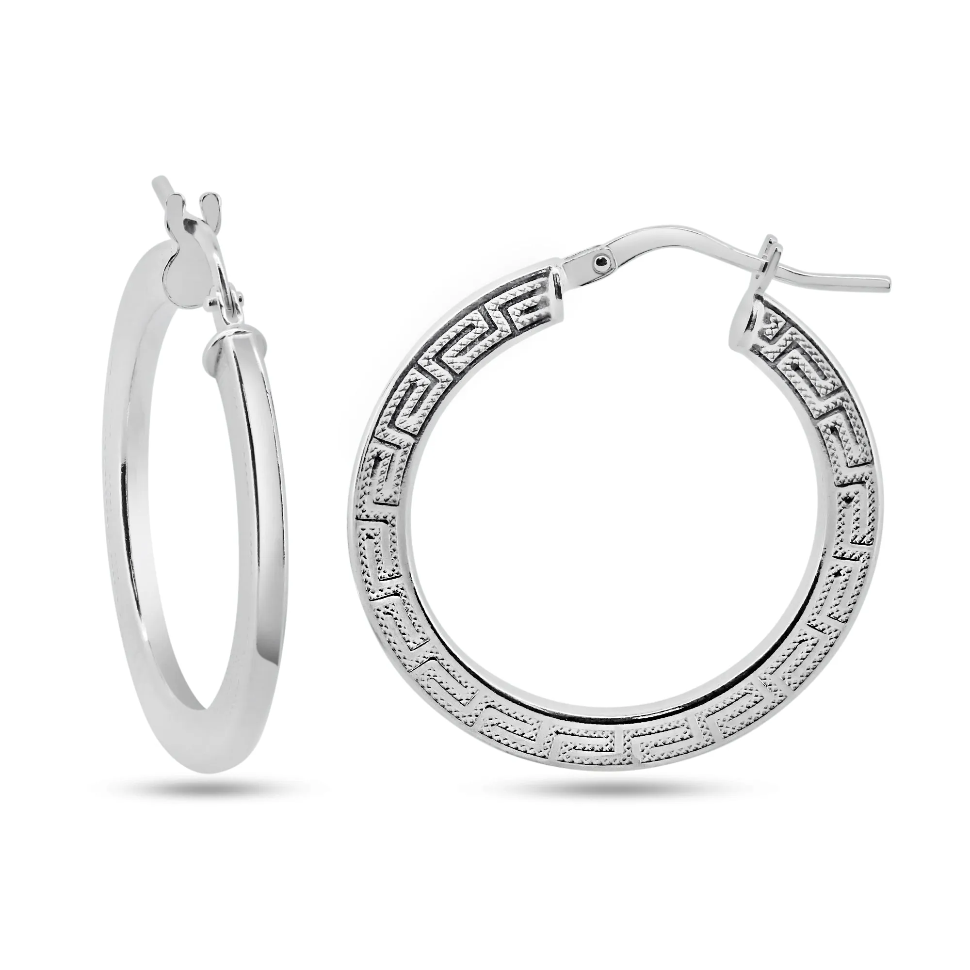 925 Sterling Silver Basic Non Plated Silver 1.8mm Celtic Hoop Earrings - ARE00038