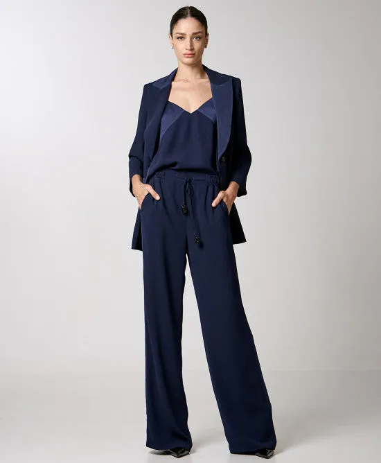 Access Fashion Navy Blazer With Satin Detail