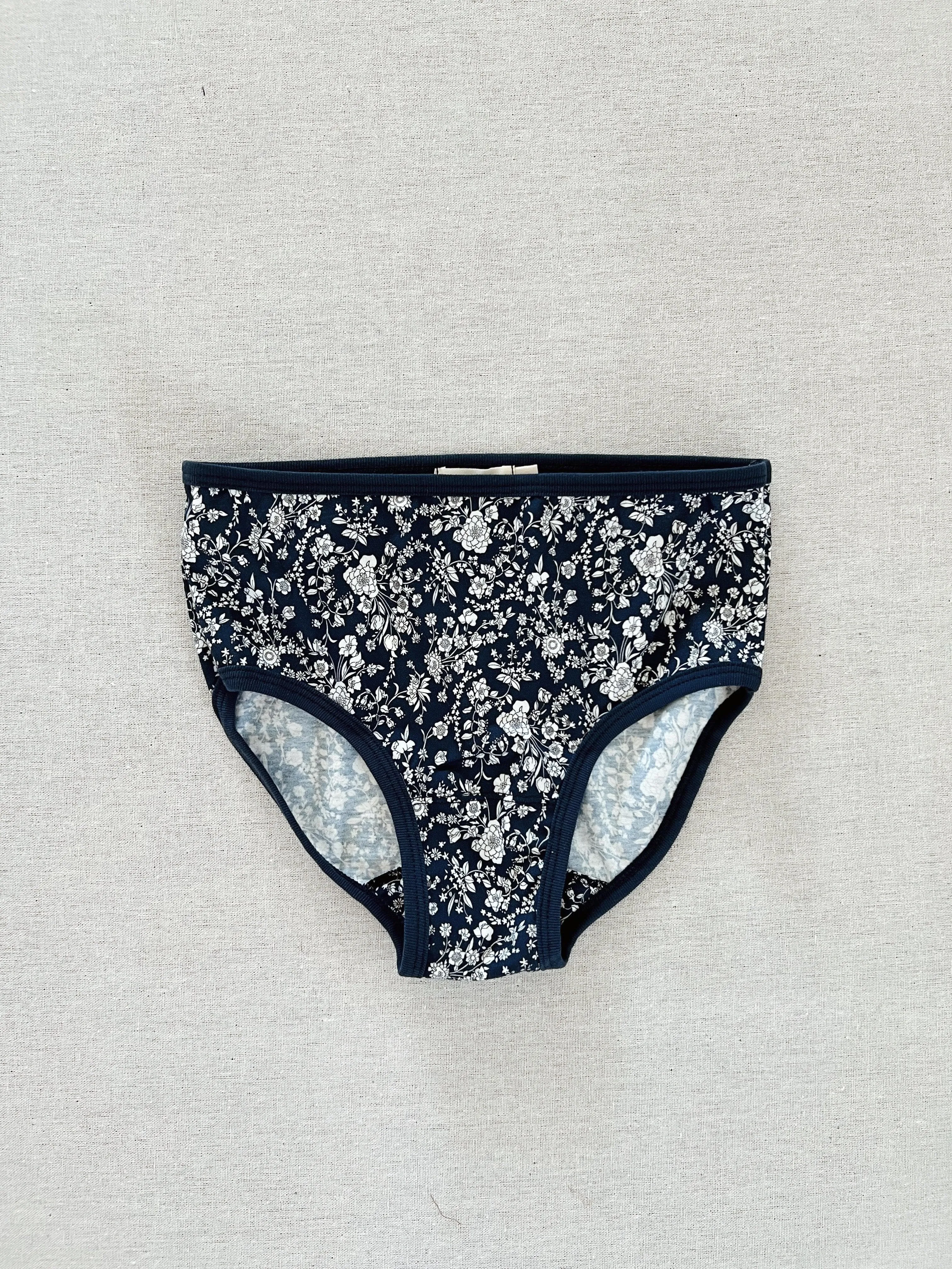 adult organic cotton undies made with liberty of london summer blooms