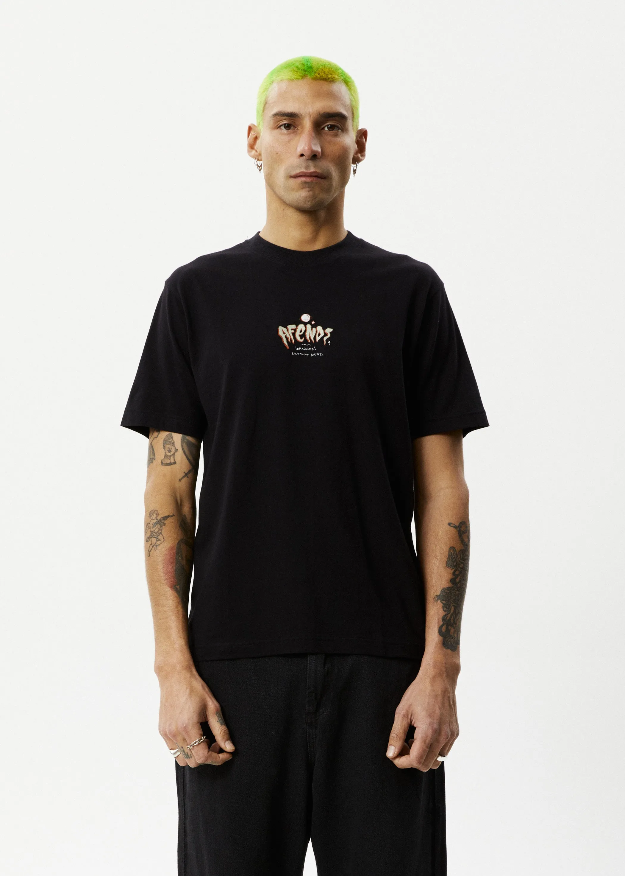 AFENDS Mens Enjoyment - Retro Fit Tee - Black