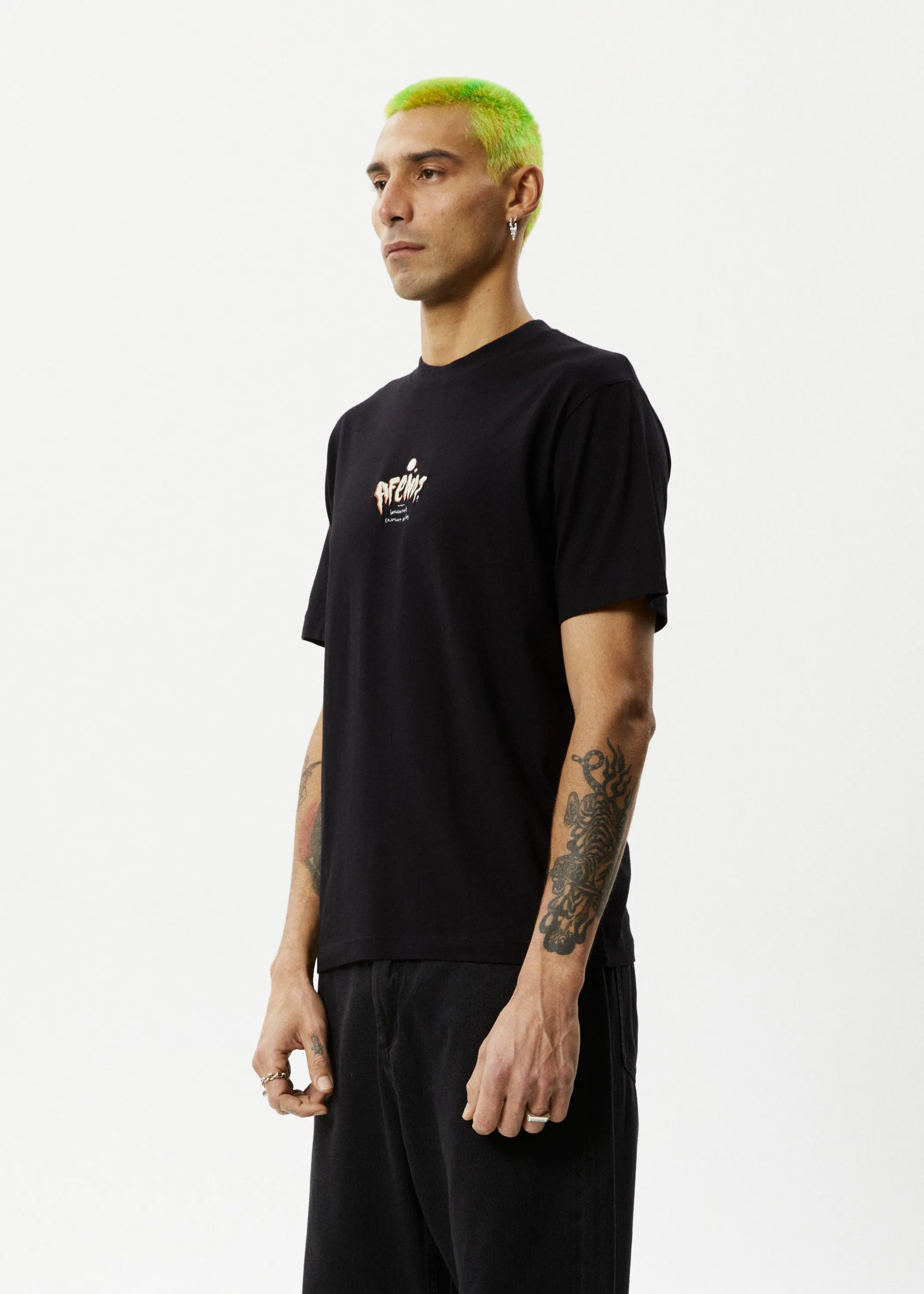 AFENDS Mens Enjoyment - Retro Fit Tee - Black