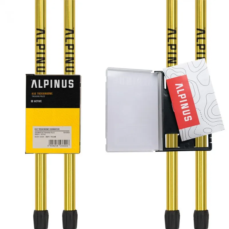 Alpinus Courmayeur Trekking Poles - Yellow