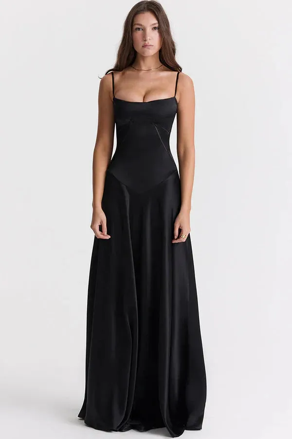 Anabella Black Lace Charming Up Maxi Dress