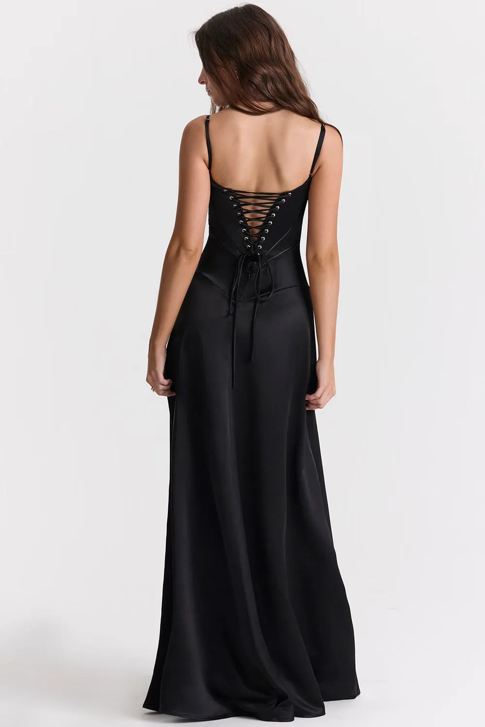 Anabella Black Lace Charming Up Maxi Dress