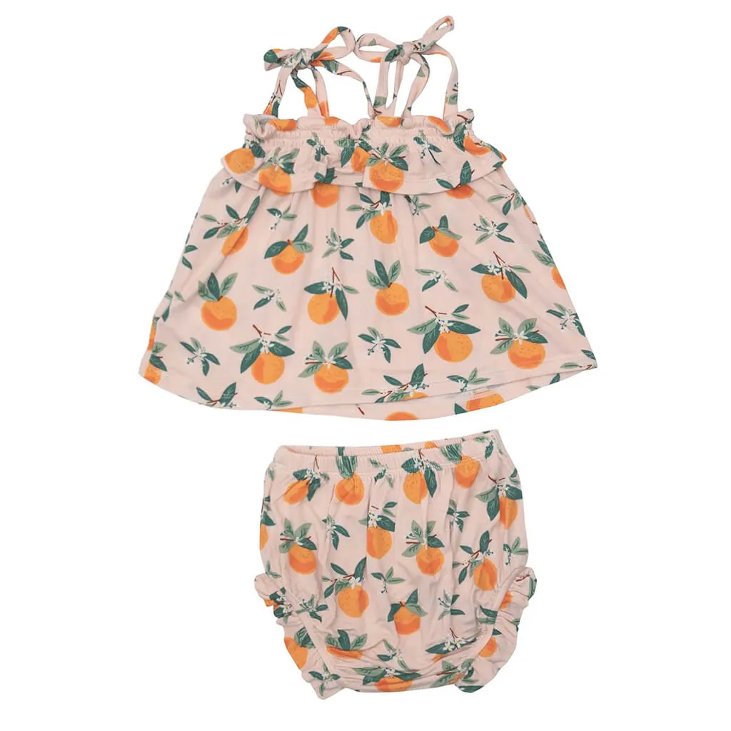 Angel Dear Ruffle Top Short Set Orange Blossoms