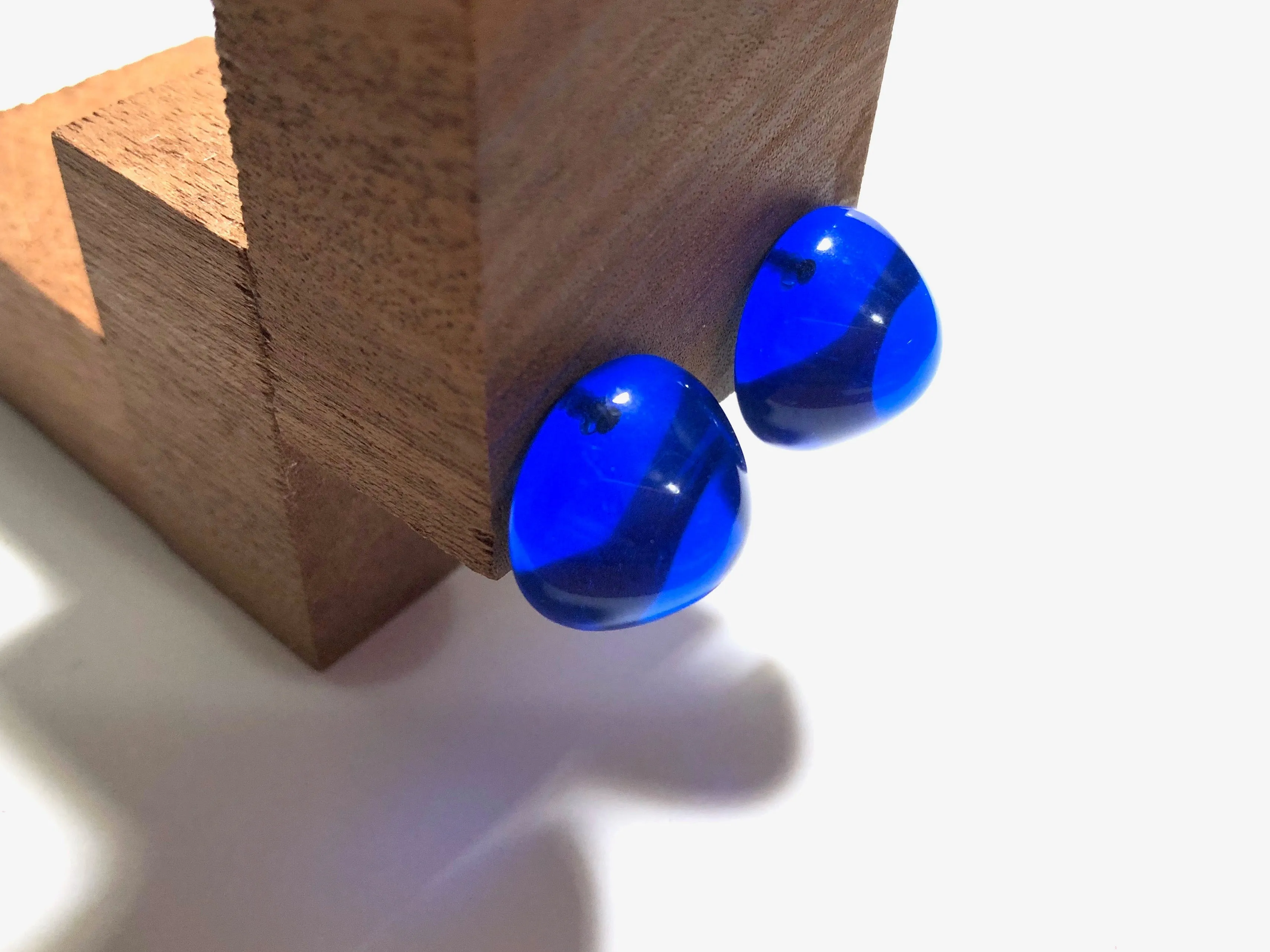 Aqua Blue Large Gumdrop Stud Earrings