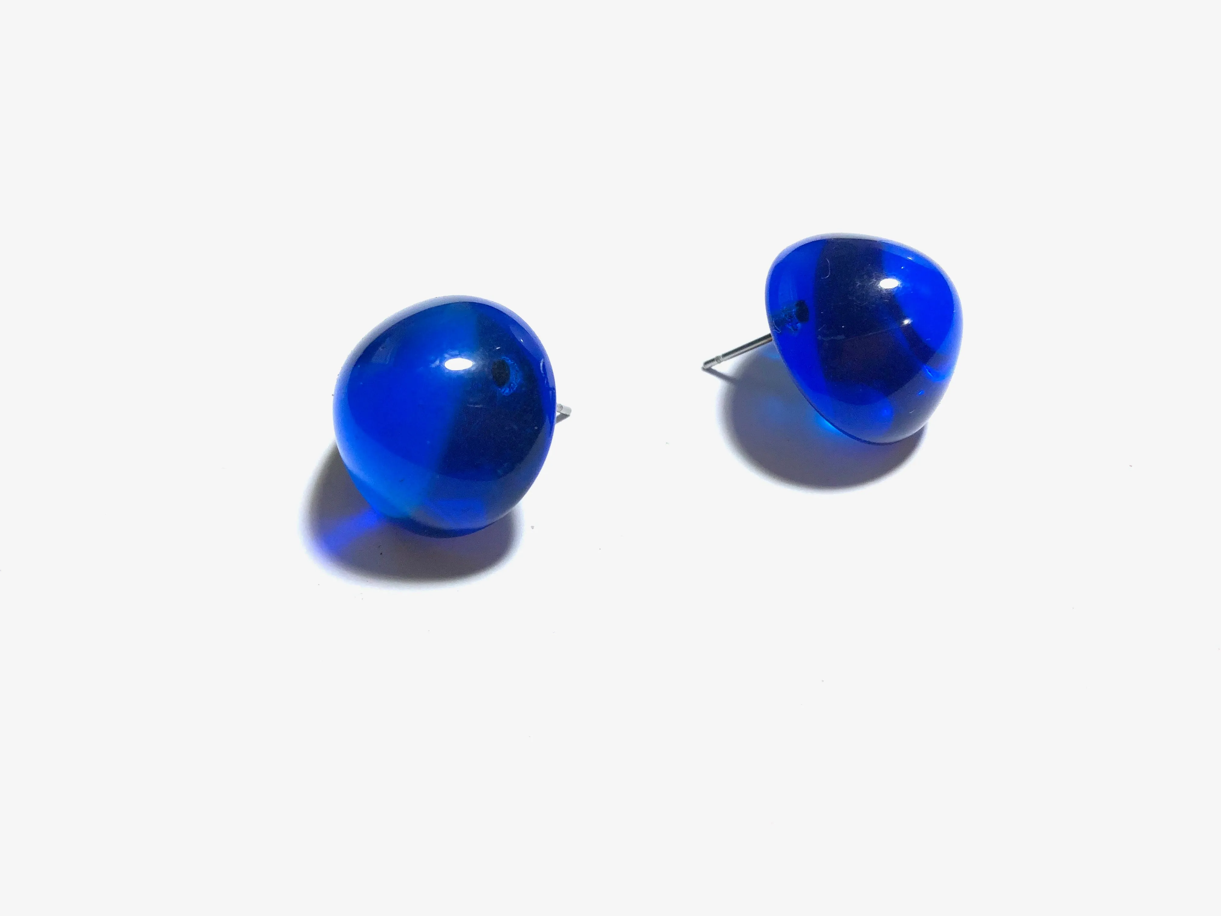 Aqua Blue Large Gumdrop Stud Earrings