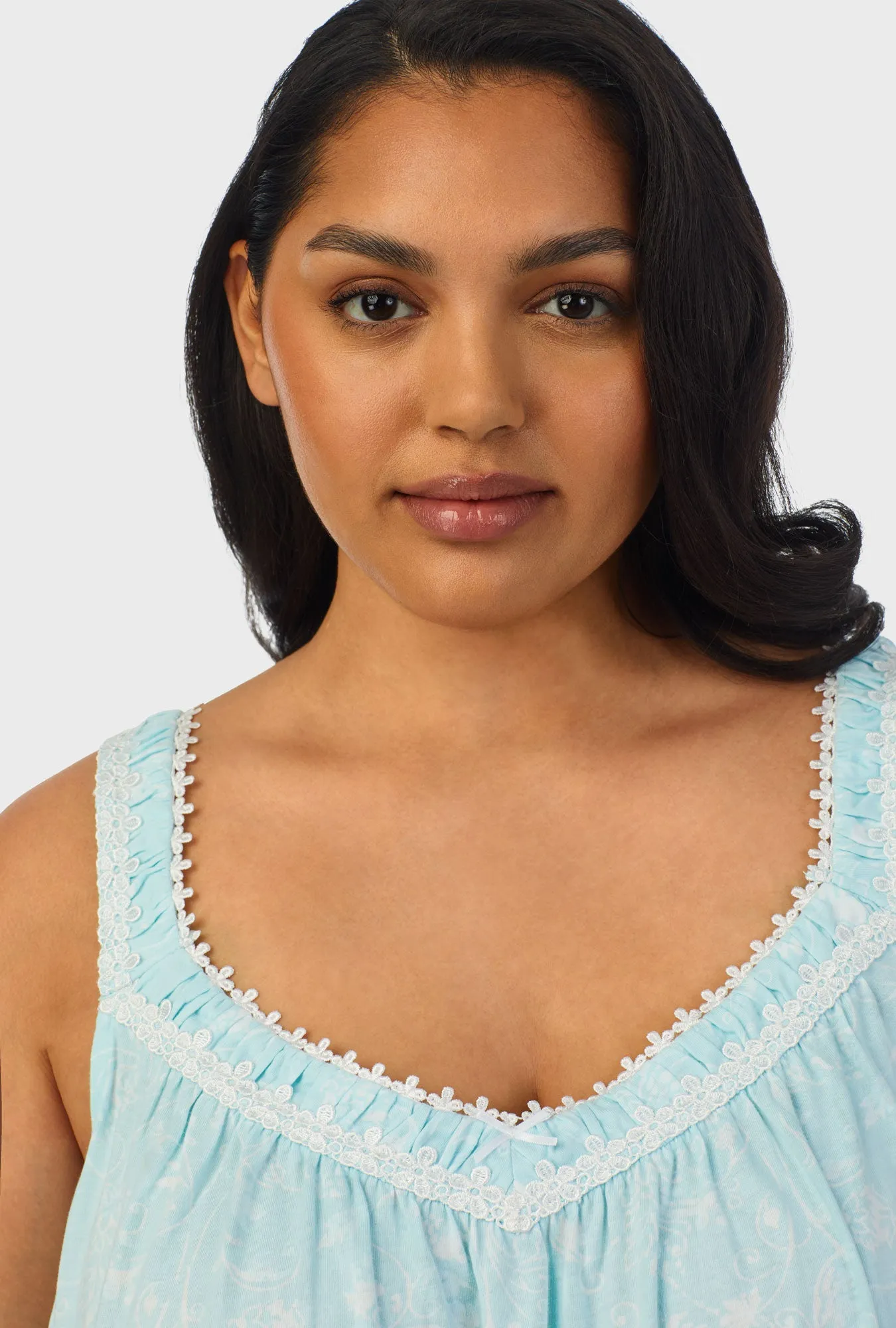 Aqua Scroll Sleeveless Chemise