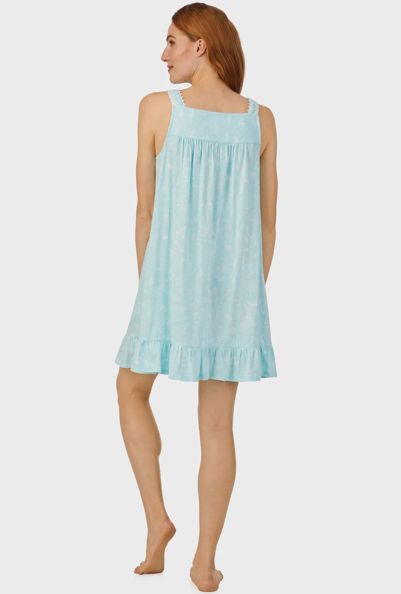 Aqua Scroll Sleeveless Chemise