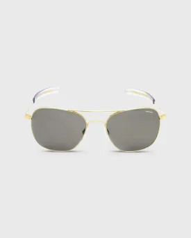 Aviator Sunglasses in 23K Gold/Gray Glass Lens