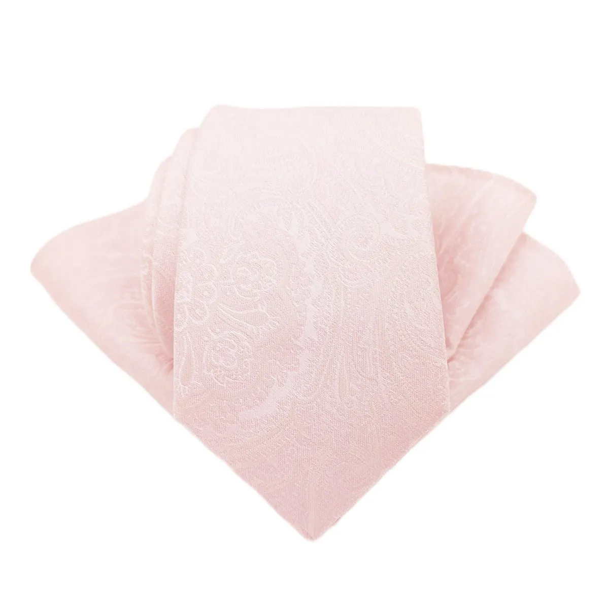 Baby Blush Paisley Silk Wedding Tie