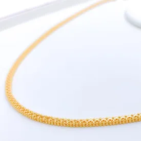 Beaded Square 22k Gold Chain - 18"