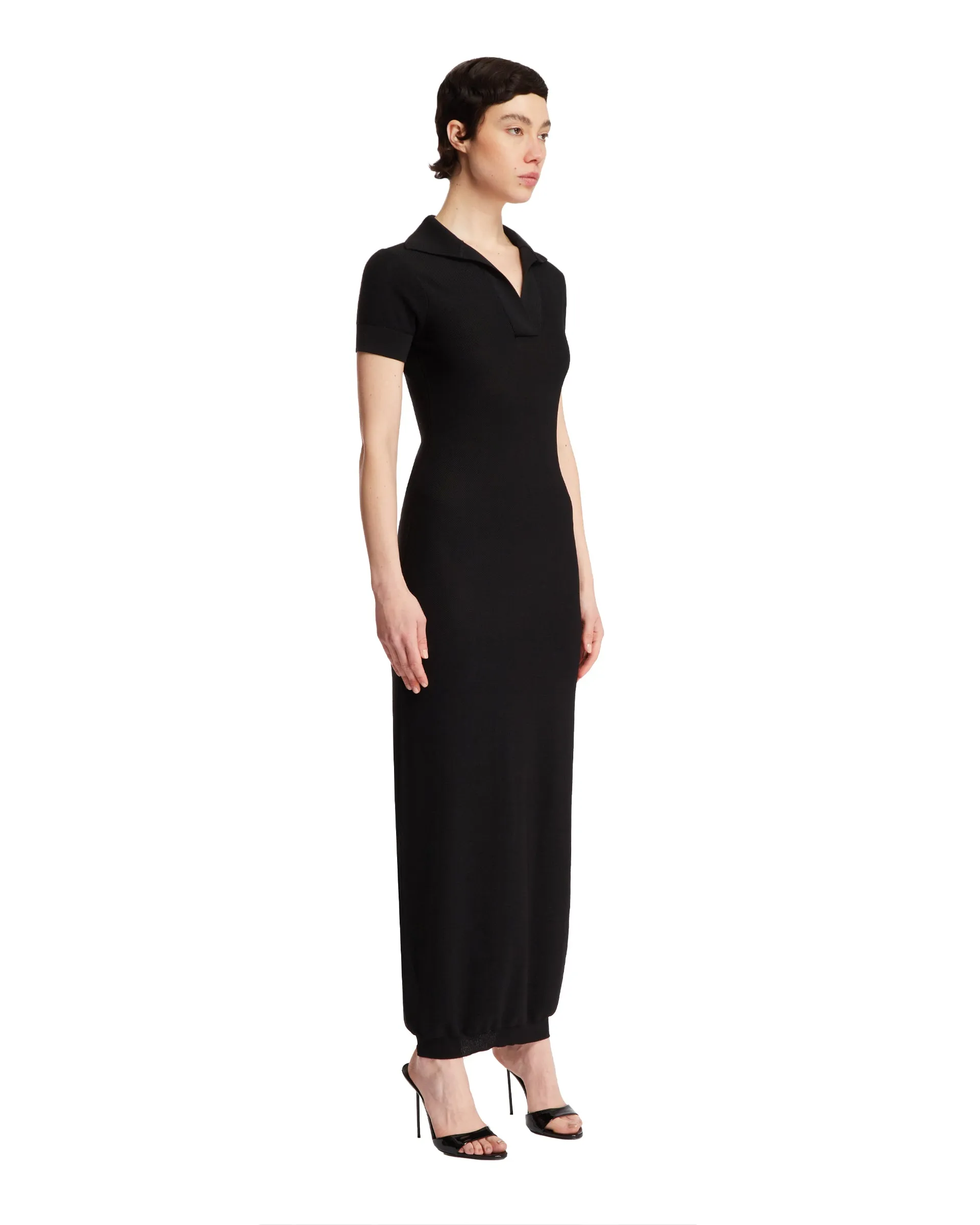 Black Maxi Polo Dress