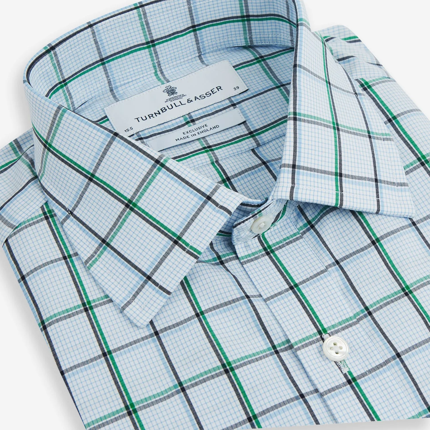 Blue and Green Tattersall Check Mayfair Shirt