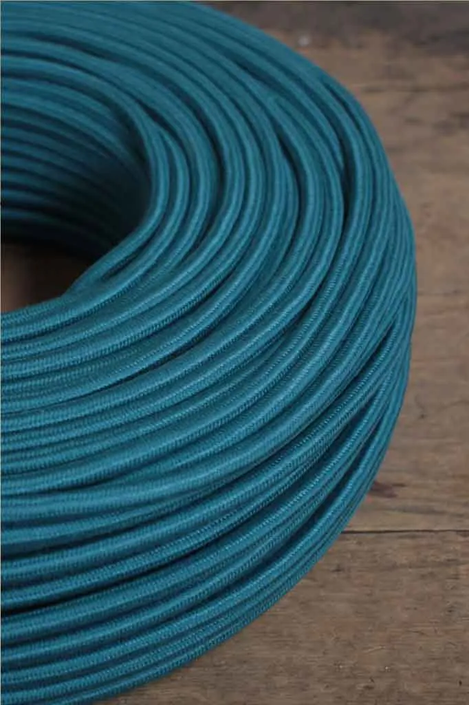 Blue Braided Light Cord - 3 Core Insulated Cable