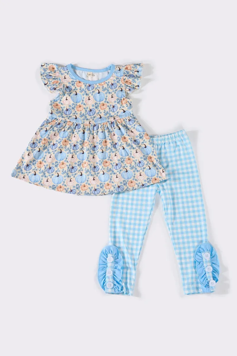 Blue pumpkin ruffle set