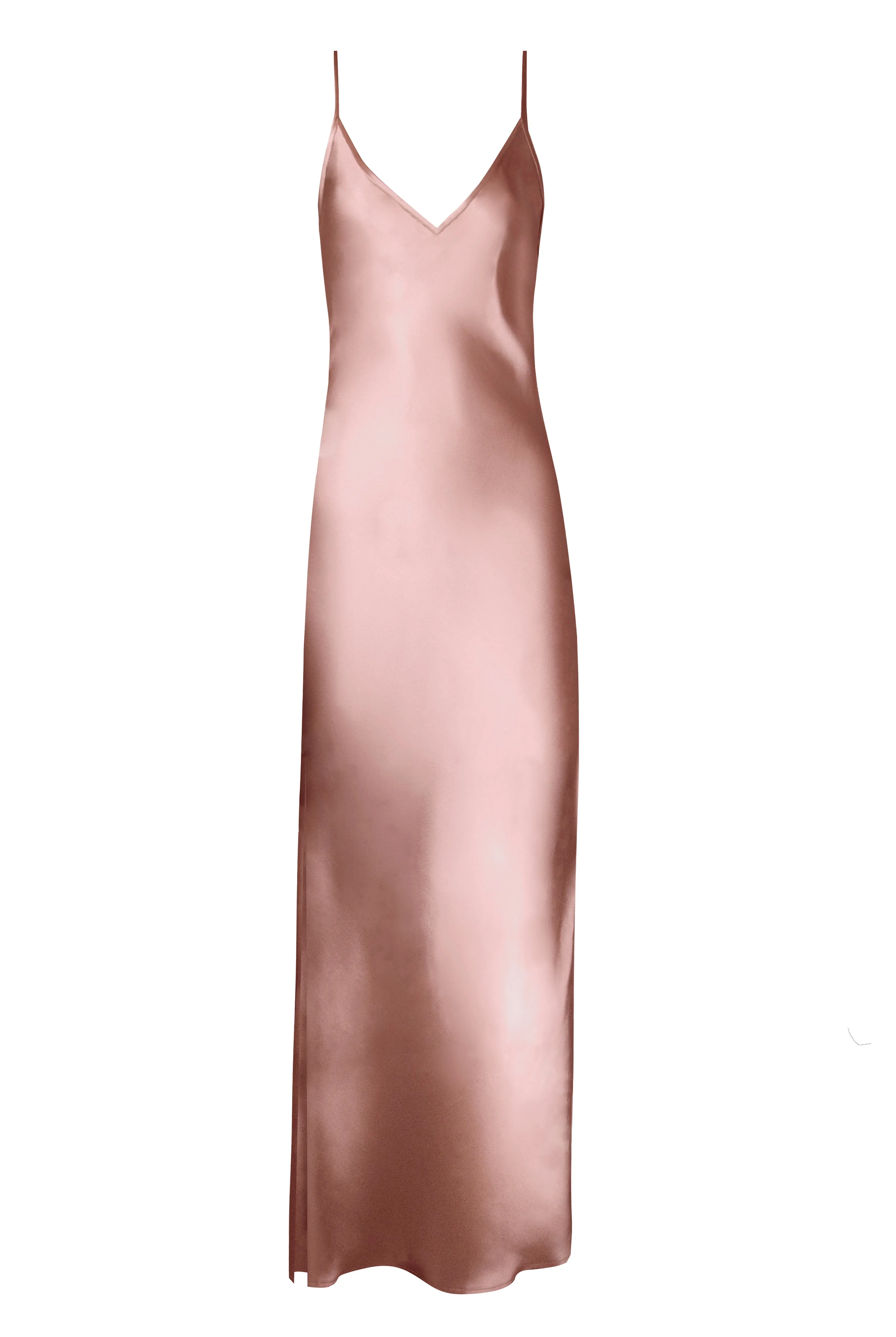 BM Full Length Slip Dress with Slit - Mauve