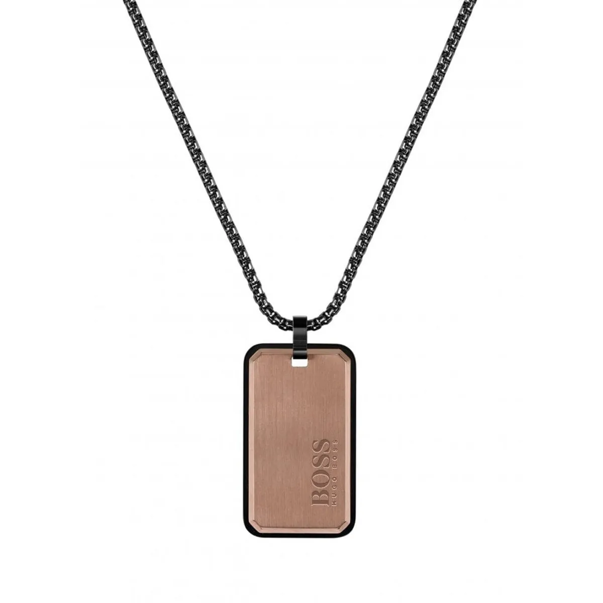 BOSS Stainless Steel ID Dog Tag Necklace