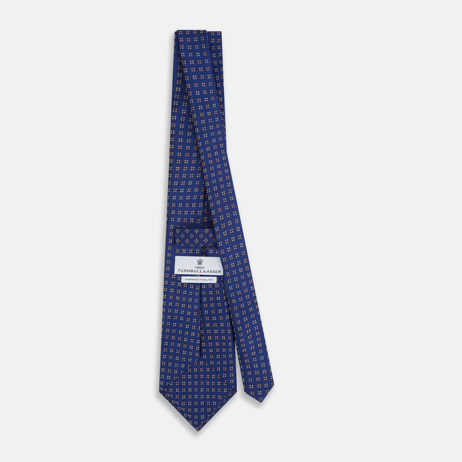 Bronze and Blue Multi Dot Silk Tie