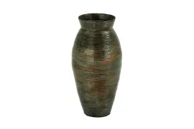 BROWN DRIED PLANT TALL FLOOR VASE WITH LACQUER