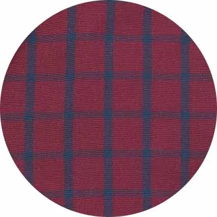 Burgundy Navy Check Cotton Pyjamas