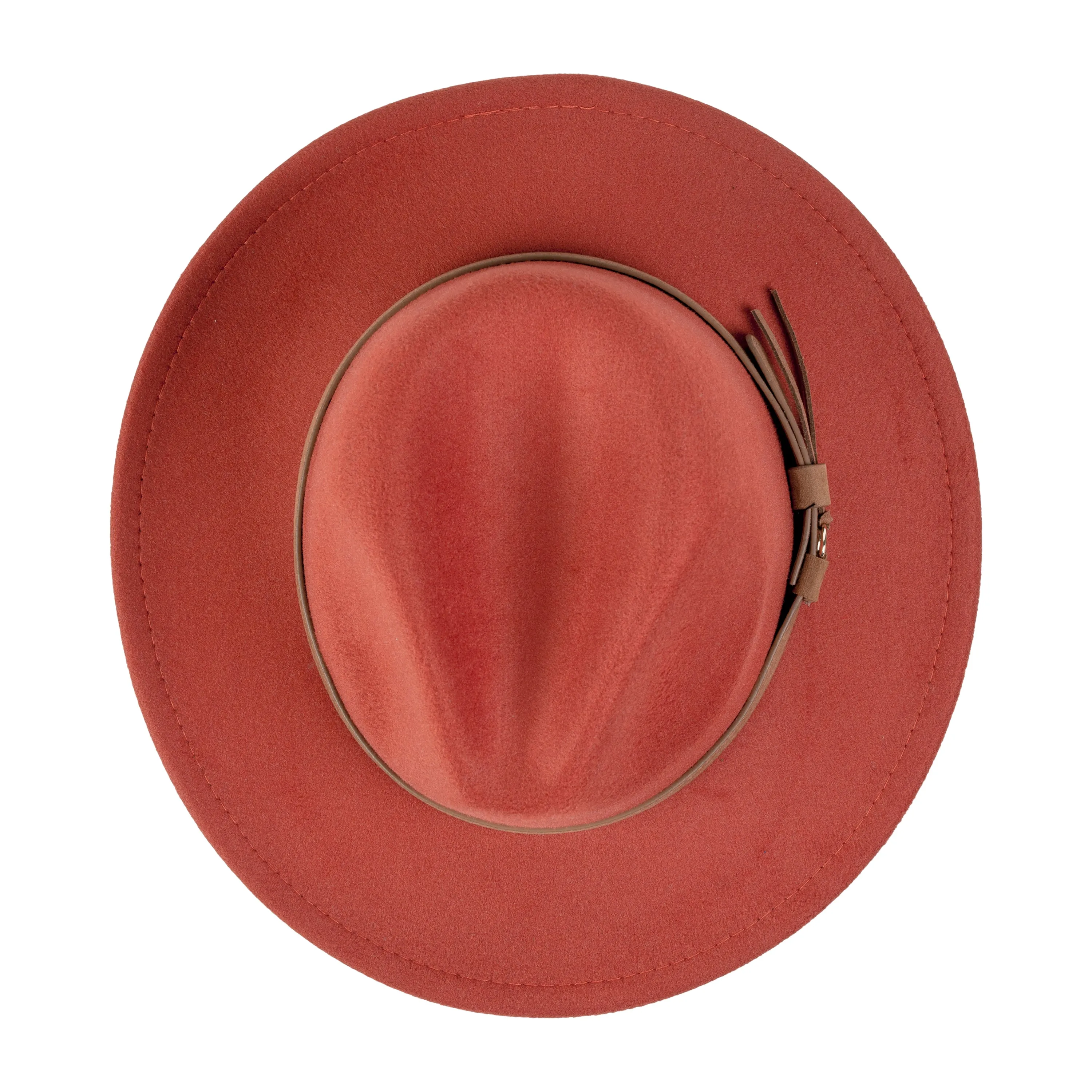 Chokore Pinched Fedora Hat with PU Leather Belt (Caramel)