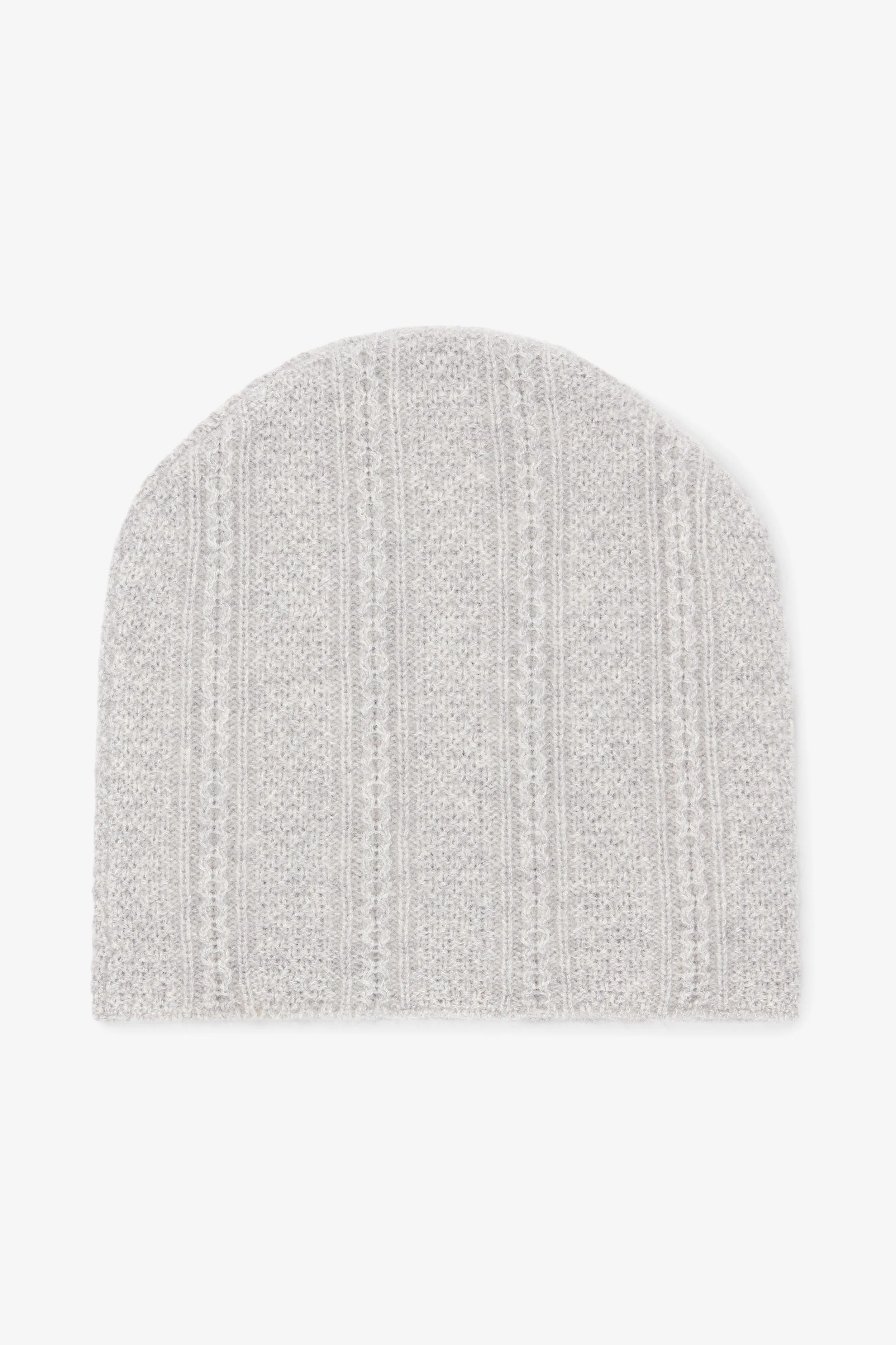 Circle Cable Beanie - Cashmere :: Heather Gray