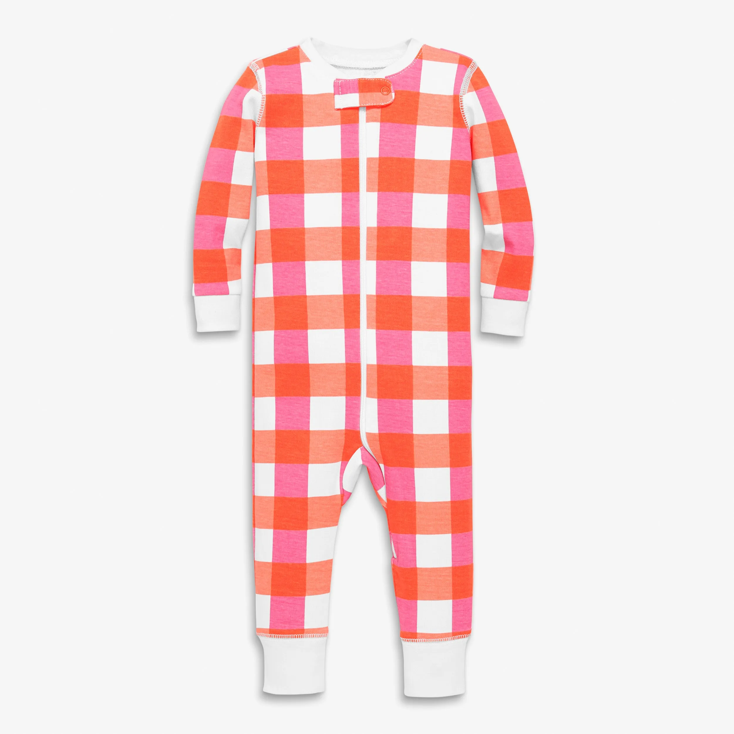 Clearance baby organic zip romper in gingham