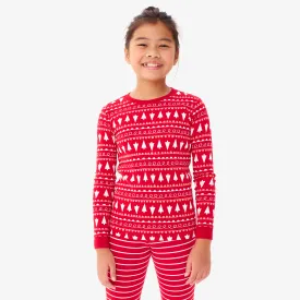 Clearance kids organic pj top in tinsel trees