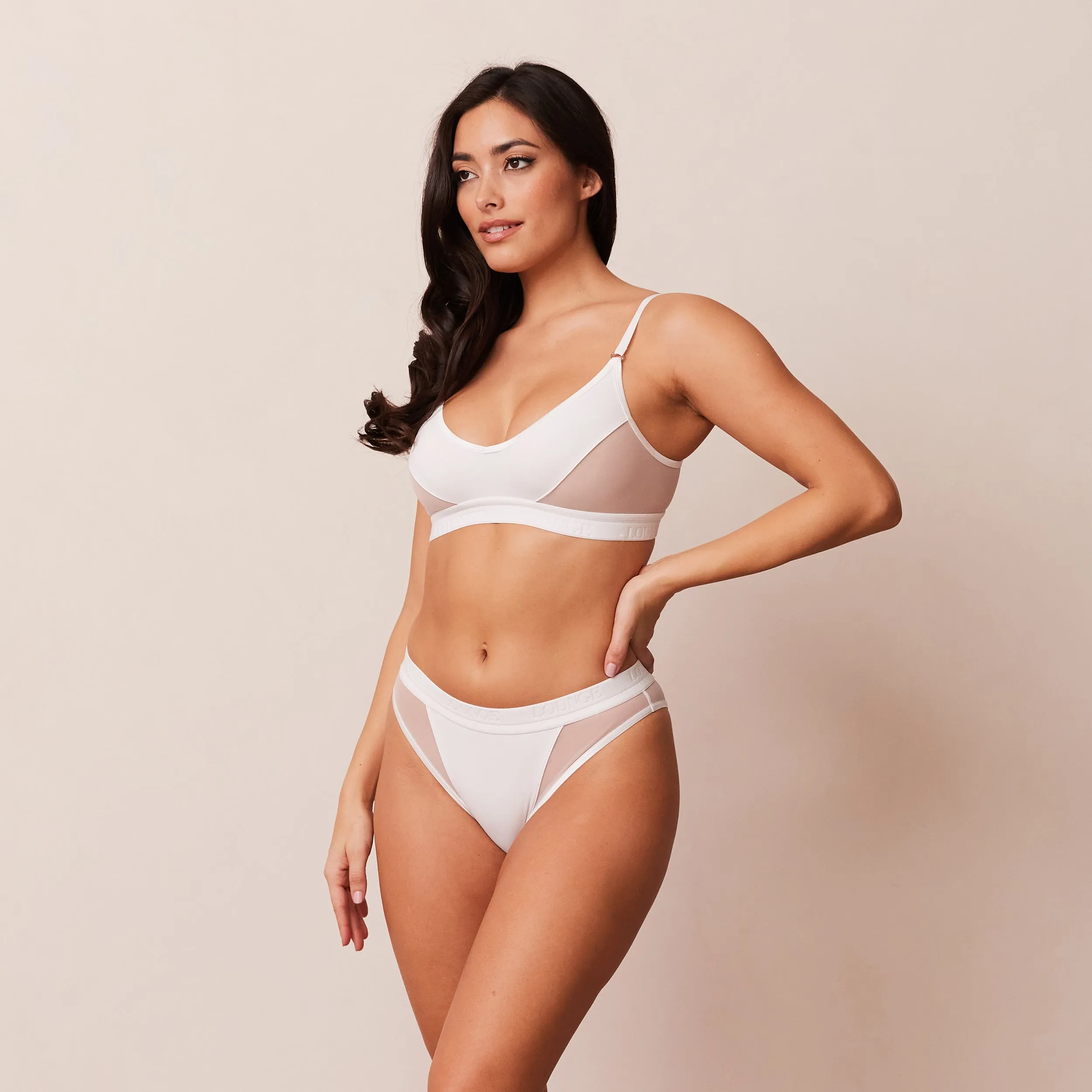 Contour Mesh Bra  - White