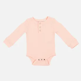 Cozy Long Sleeve Bodysuit/Top - Peach Dust