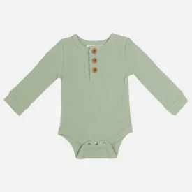 Cozy Long Sleeve Bodysuit/Top - Sage