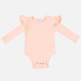 Cozy Long Sleeve Flutter - Peach Dust