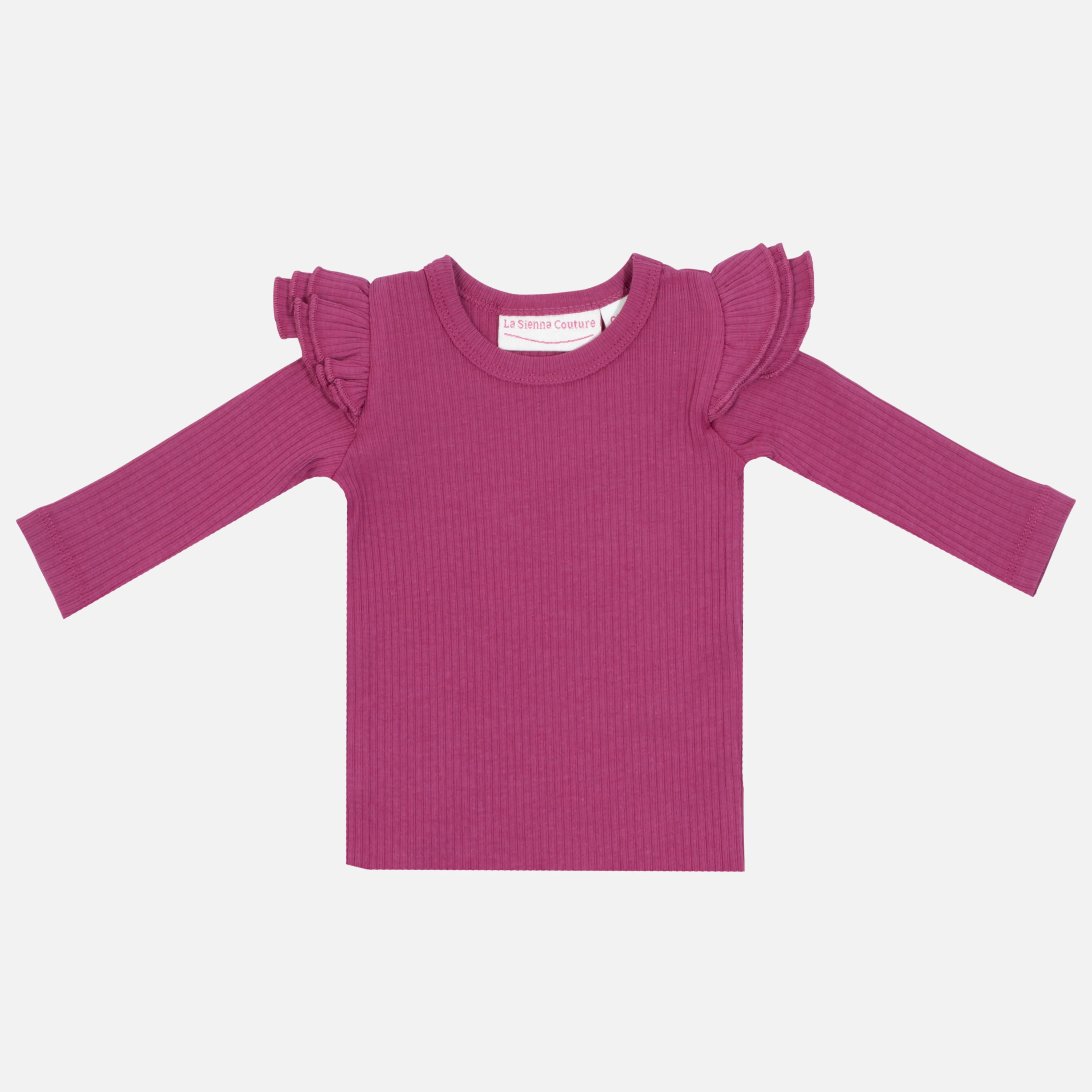 Cozy Long Sleeve Flutter - Raspberry