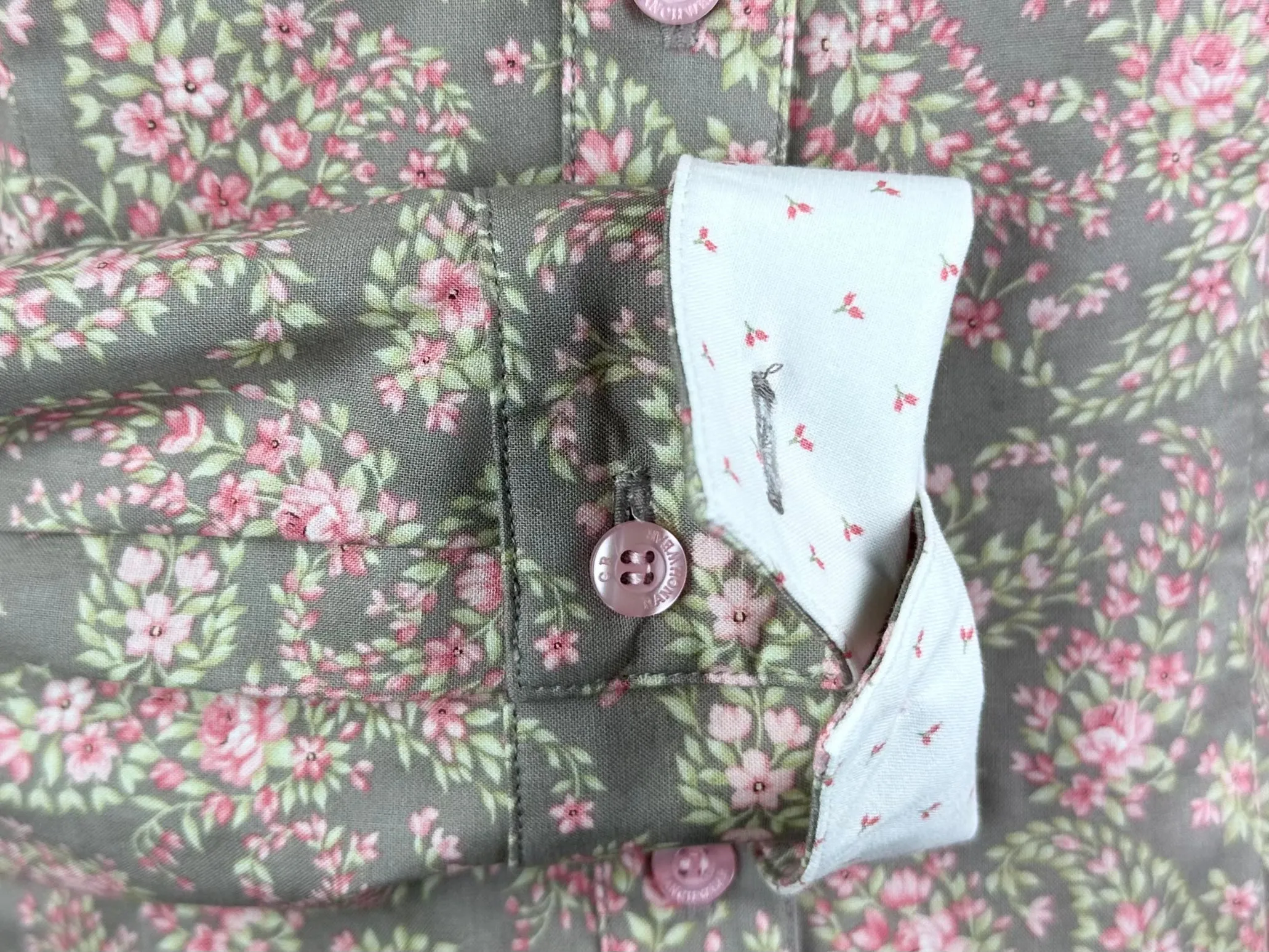 CR Western Pro Gray and Pink Floral Paisley- FINAL SALE