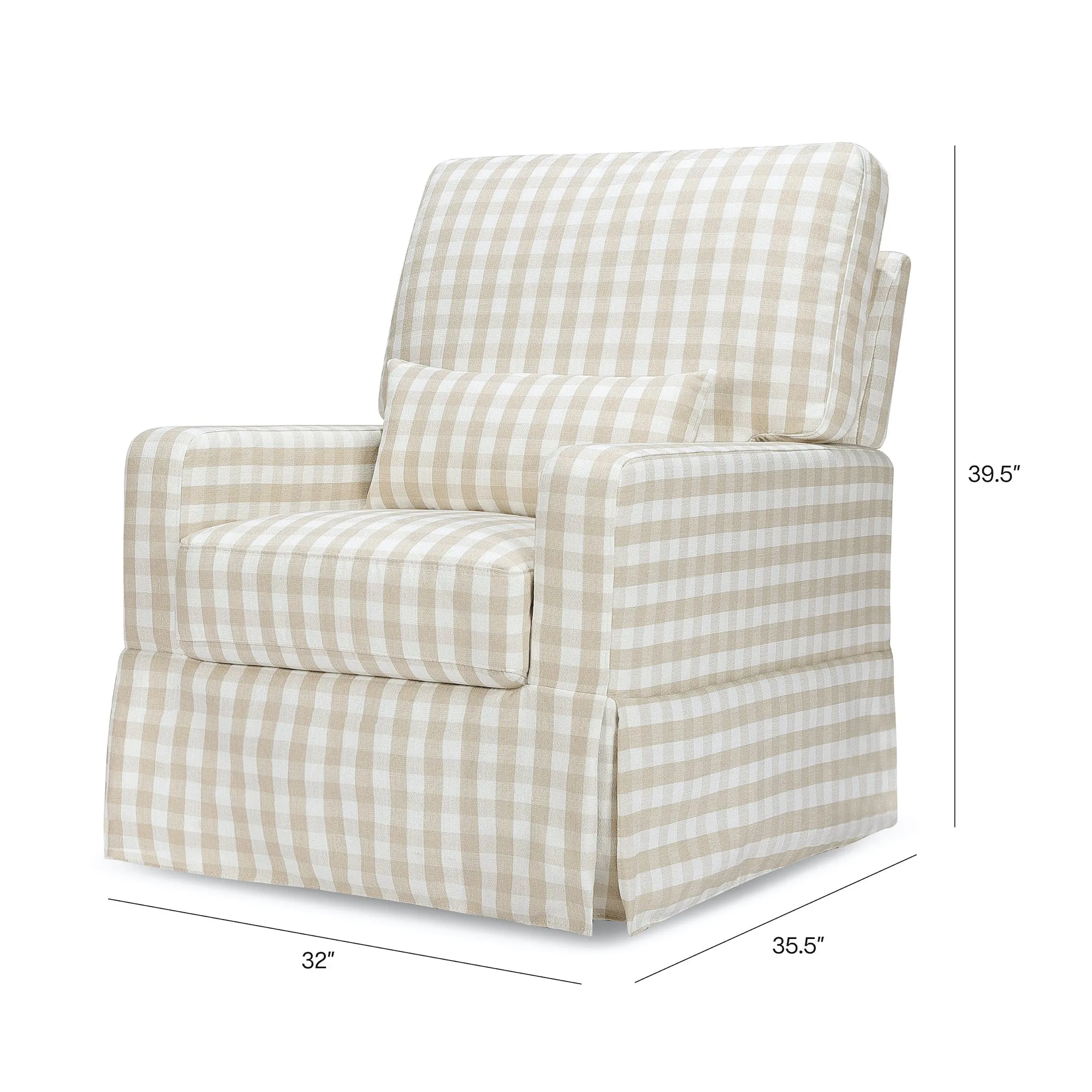 Crawford Pillowback Comfort Swivel Glider - Tan Gingham