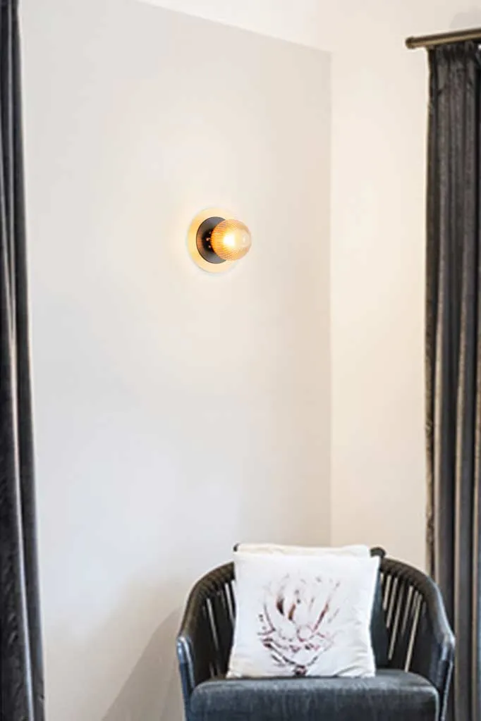 Dakota Reeded Glass Disc Wall Light