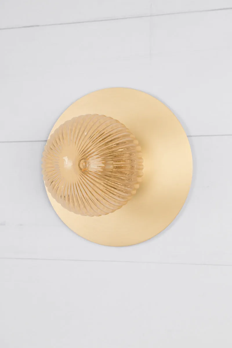 Dakota Reeded Glass Disc Wall Light