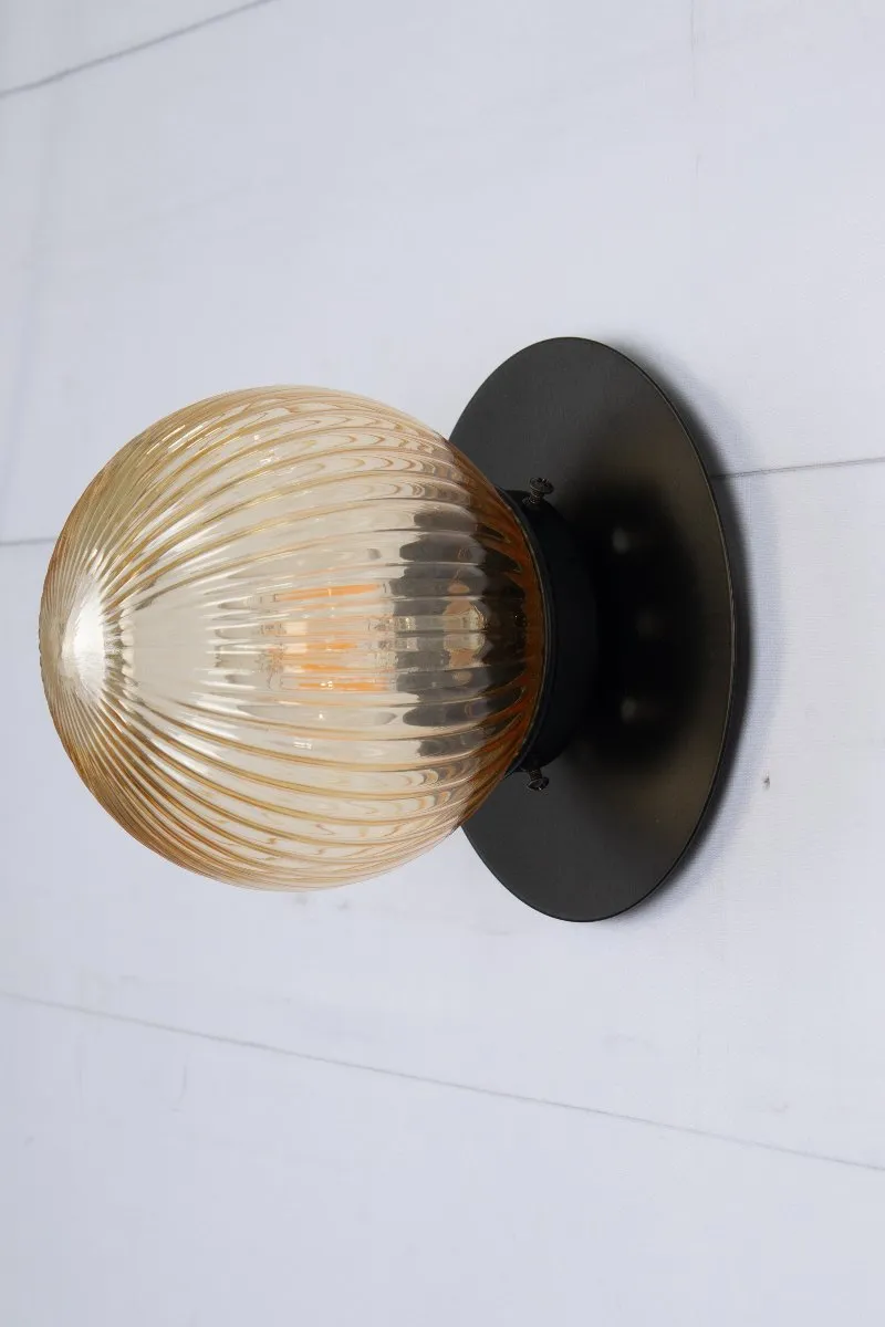 Dakota Reeded Glass Disc Wall Light