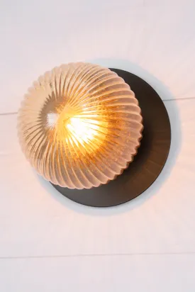 Dakota Reeded Glass Disc Wall Light