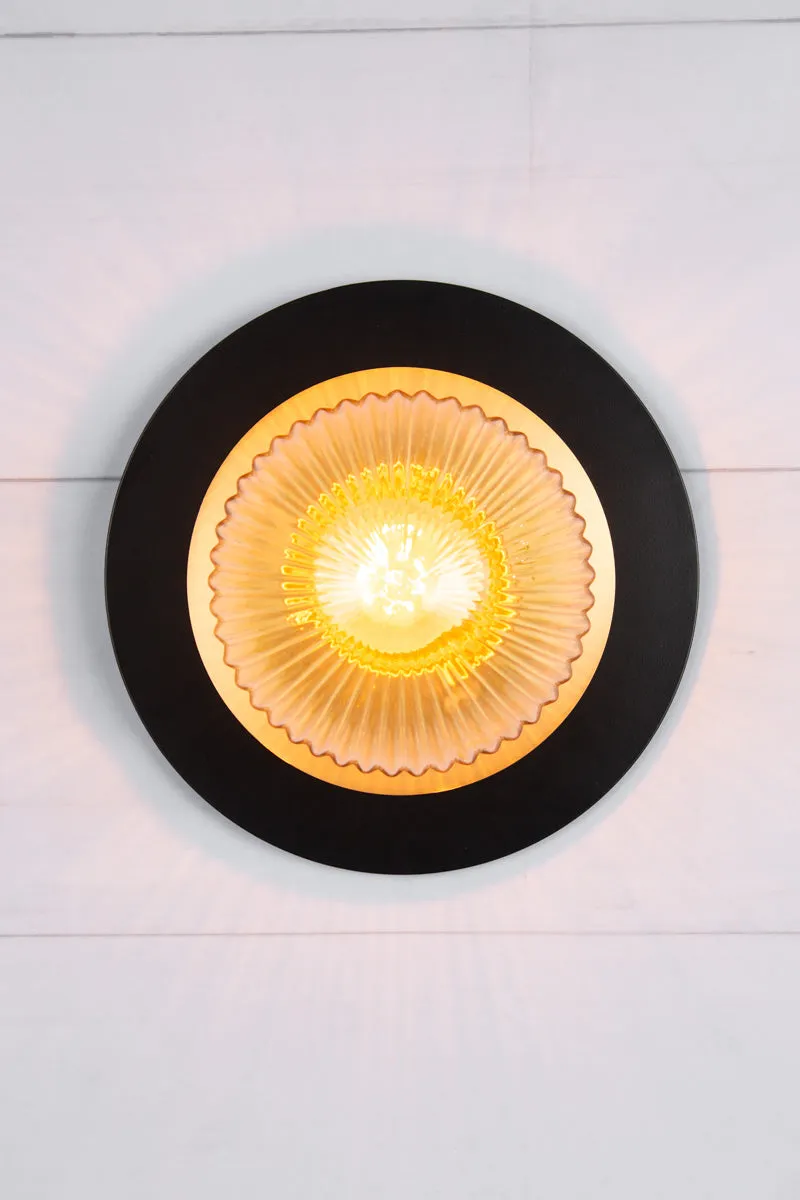 Dakota Reeded Glass Disc Wall Light