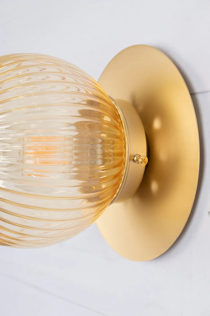 Dakota Reeded Glass Disc Wall Light