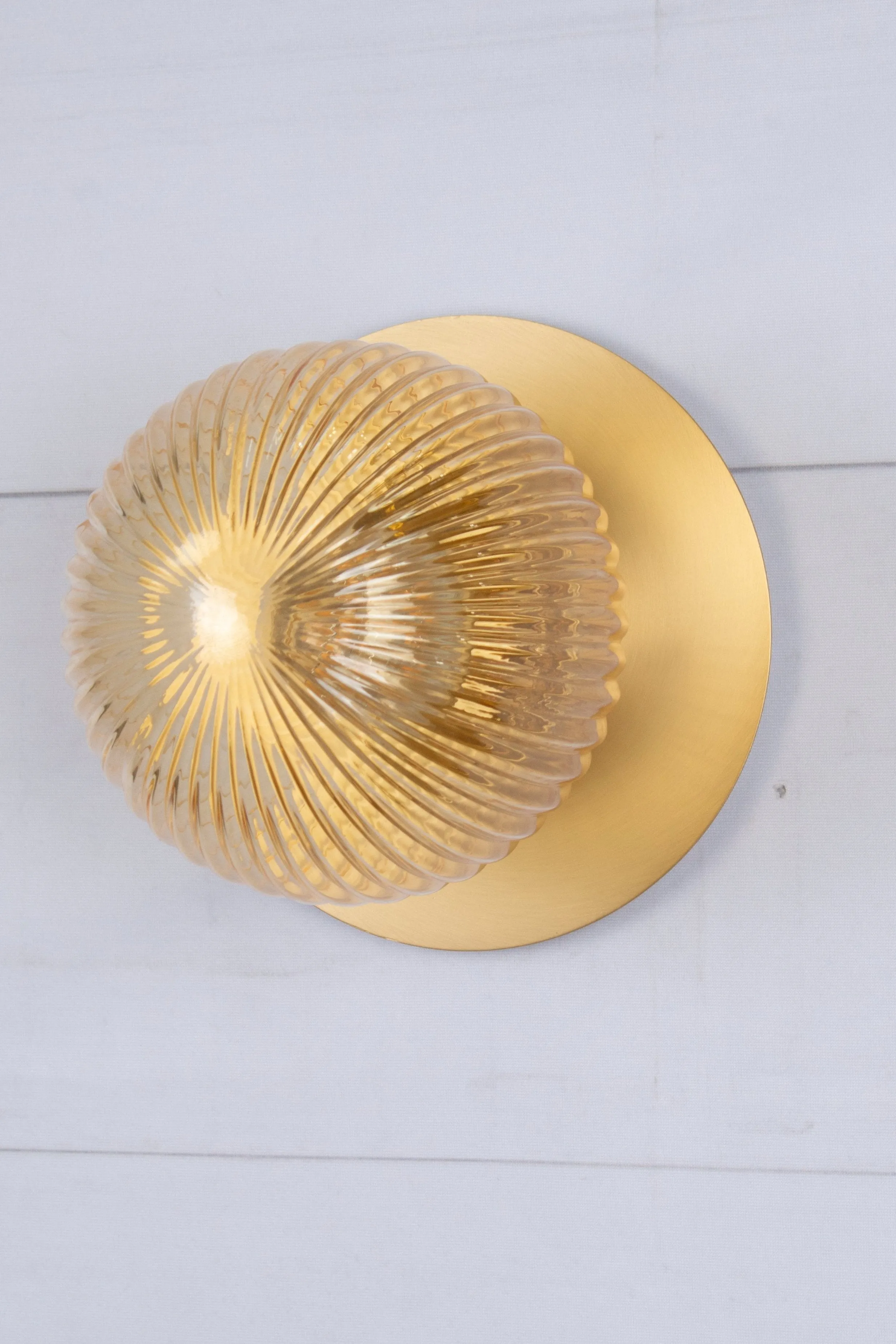 Dakota Reeded Glass Disc Wall Light