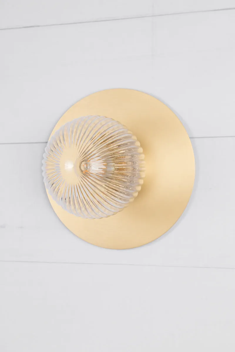 Dakota Reeded Glass Disc Wall Light