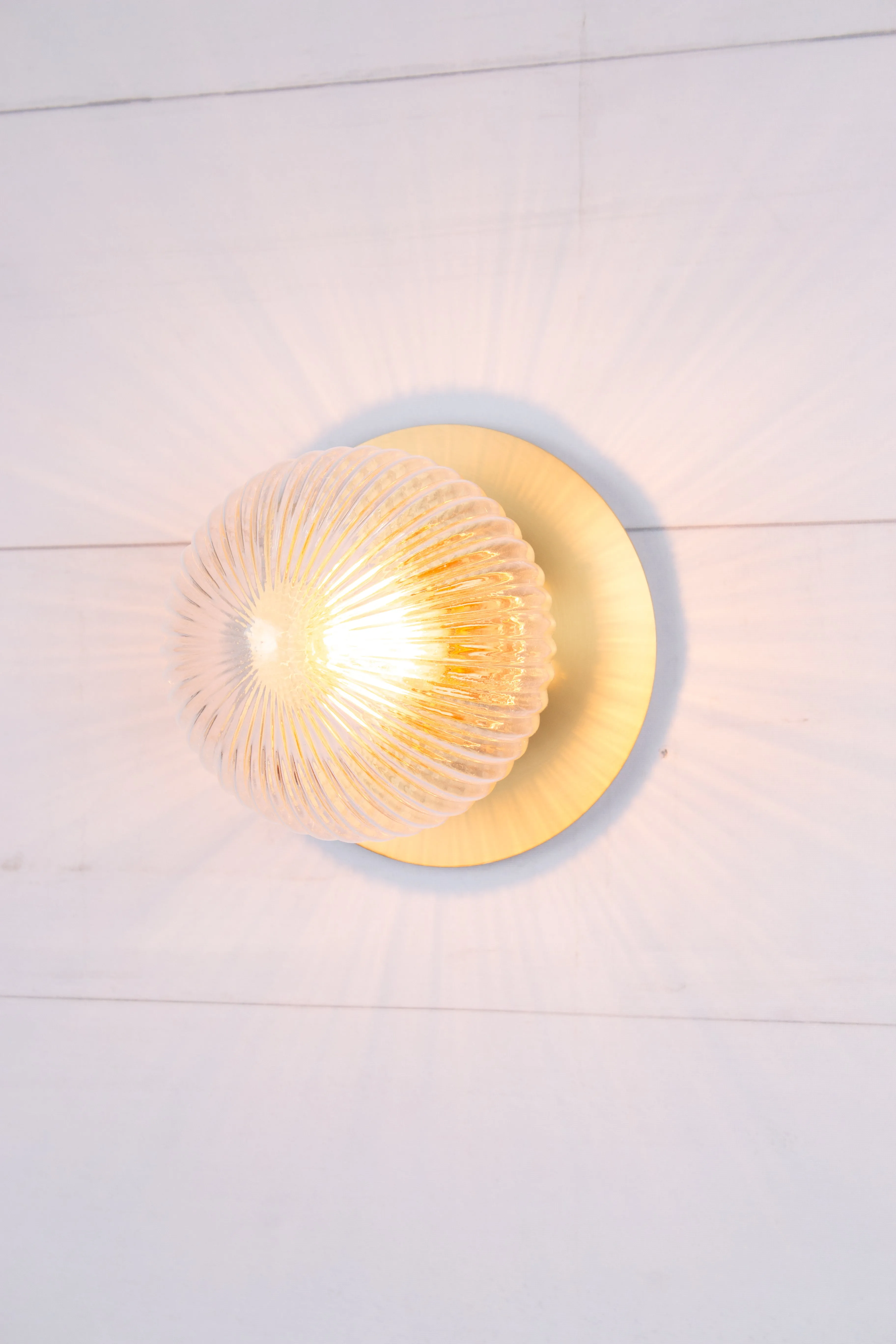 Dakota Reeded Glass Disc Wall Light